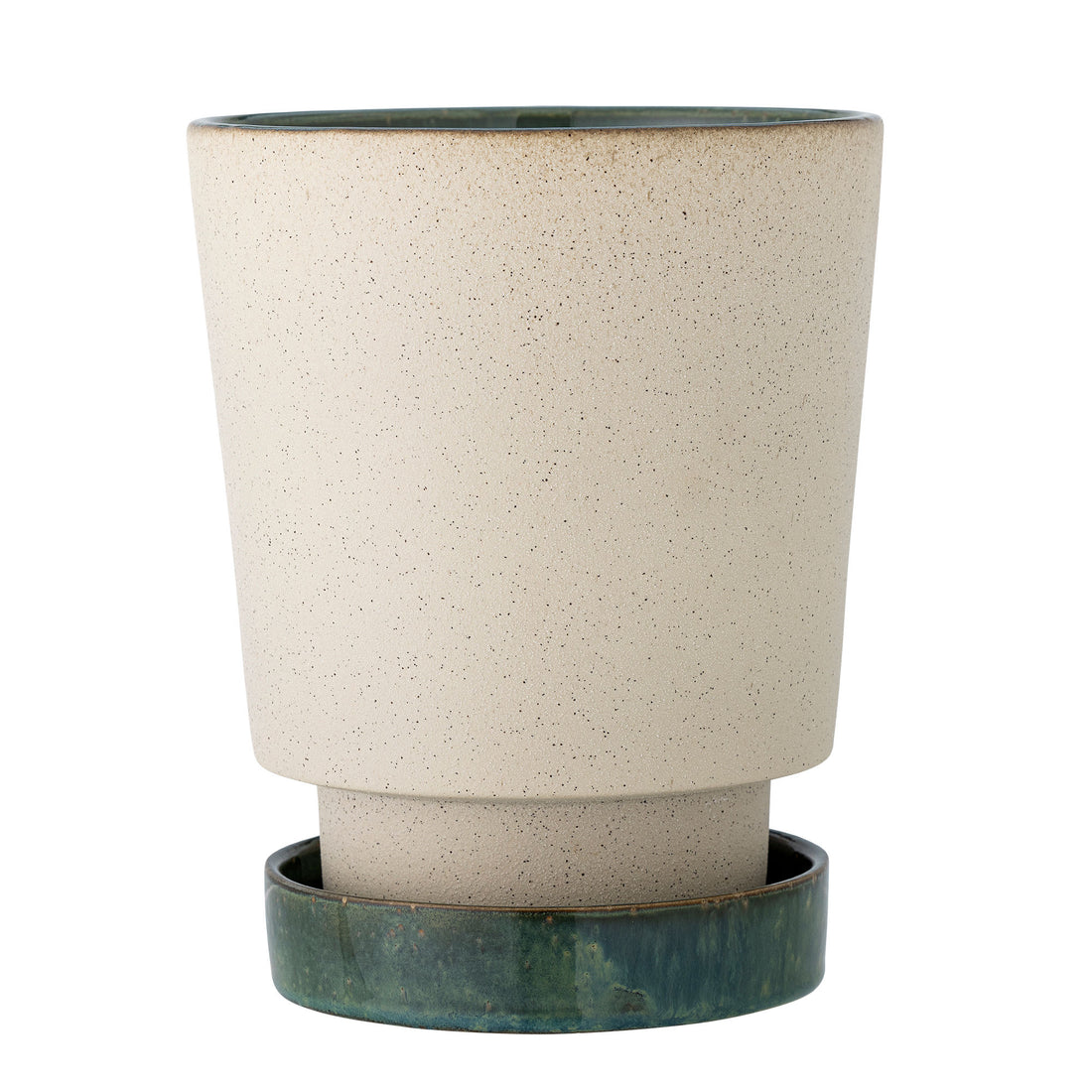 Bloomingville Idril Herbal Pot m/tallerken, natur, steingods