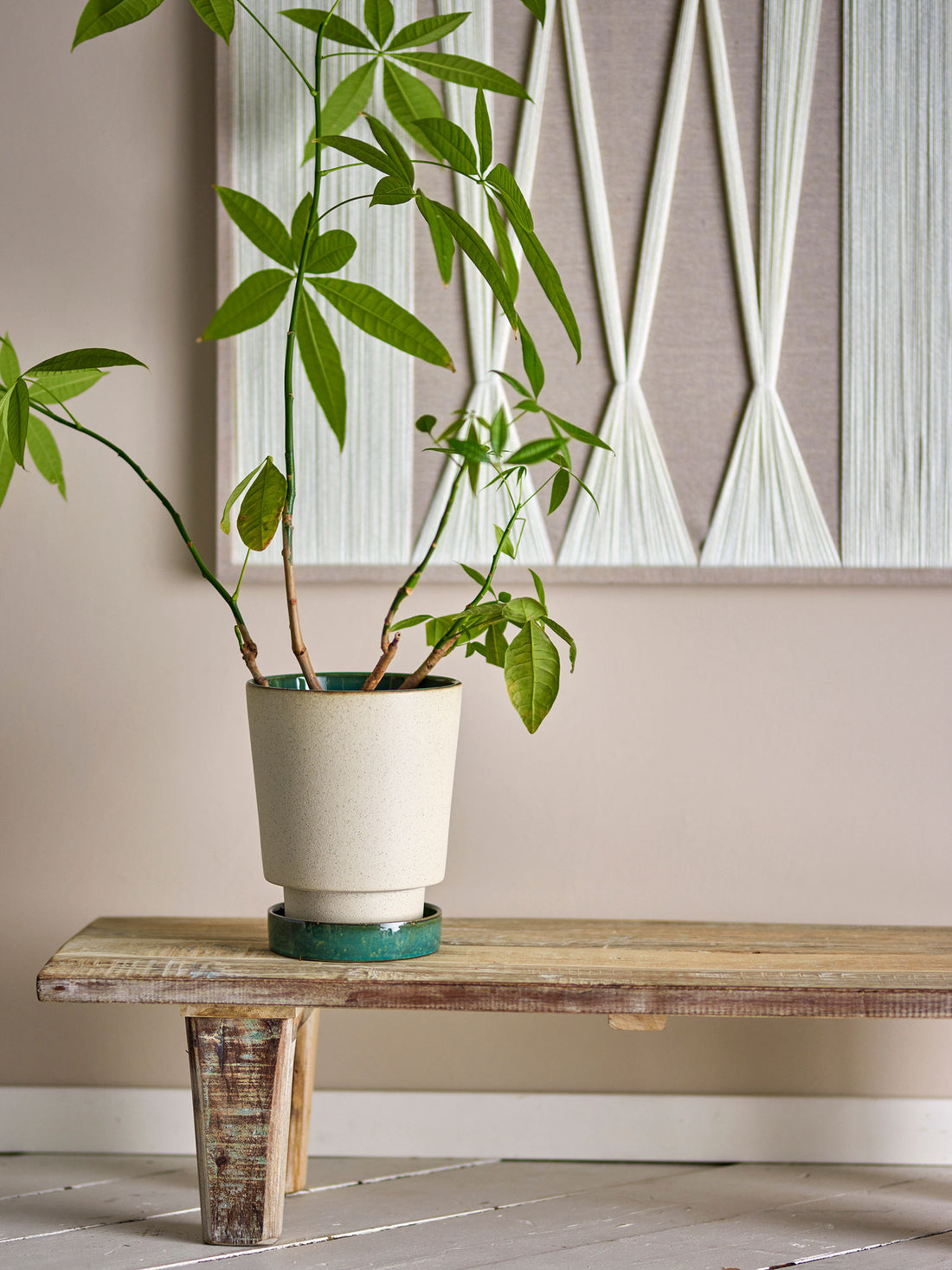 Bloomingville Idril Herbal Pot m/tallerken, natur, steingods