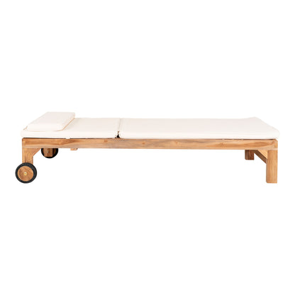 Andorra Solar Trolley With Solar Trolley Cushion - Solar Trolley with Solar Trolley Pute, Teak/Cotton, Nature/White