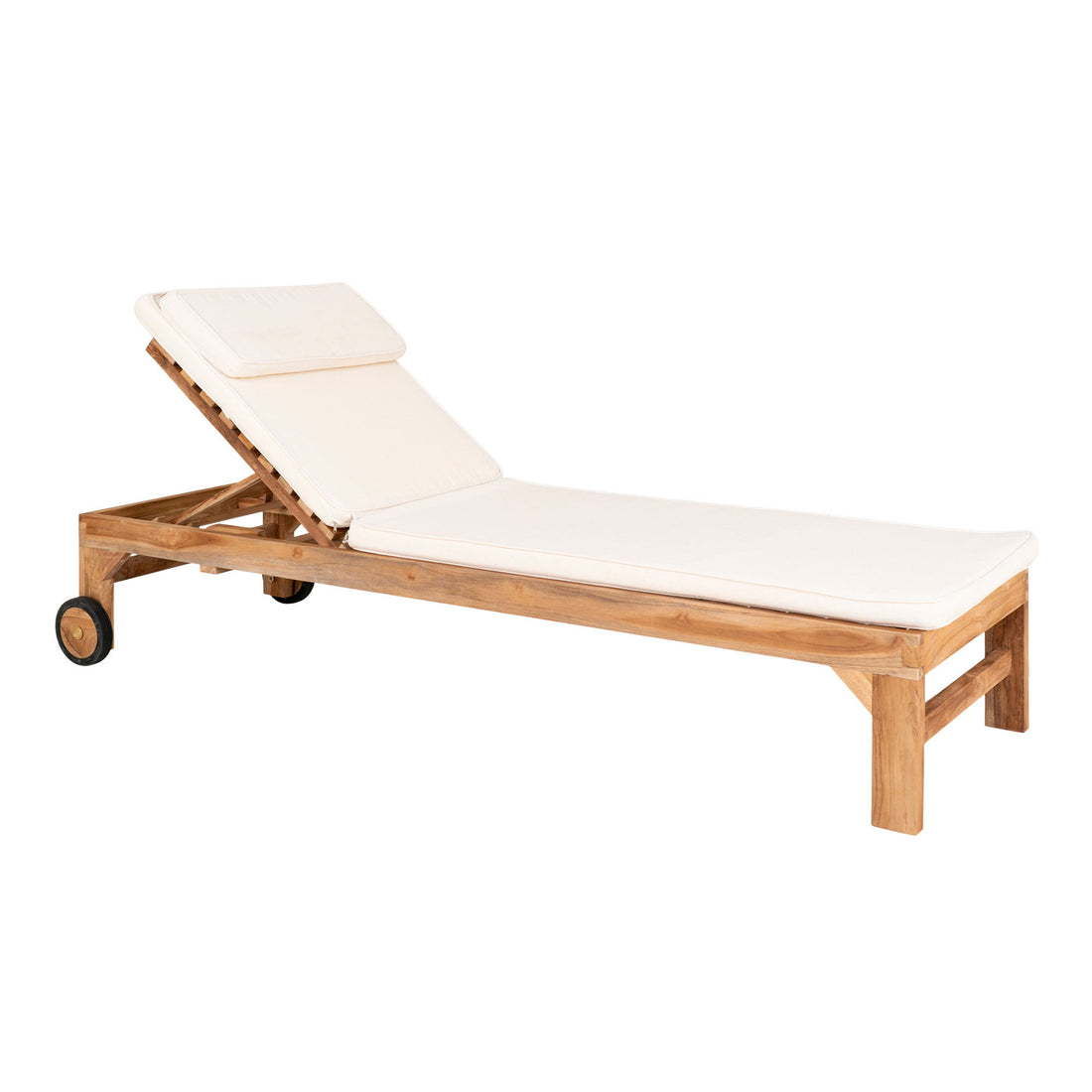 Andorra Solar Trolley With Solar Trolley Cushion - Solar Trolley with Solar Trolley Pute, Teak/Cotton, Nature/White