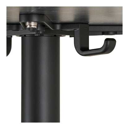 Kafébord - Kafébord, benkeplate i marmor, hvitt med gullkant, svarte ben, aluminium Ø60x73 cm