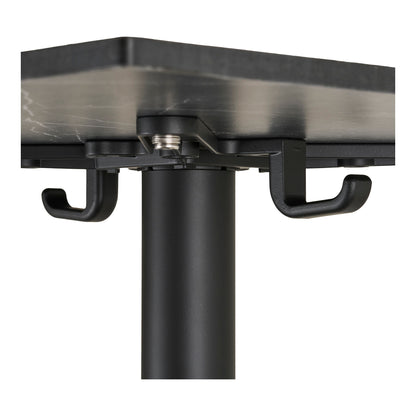 Kafébord - Kafébord, benkeplate i marmor, mørkegrå, svarte ben, aluminium 60x60x73 cm