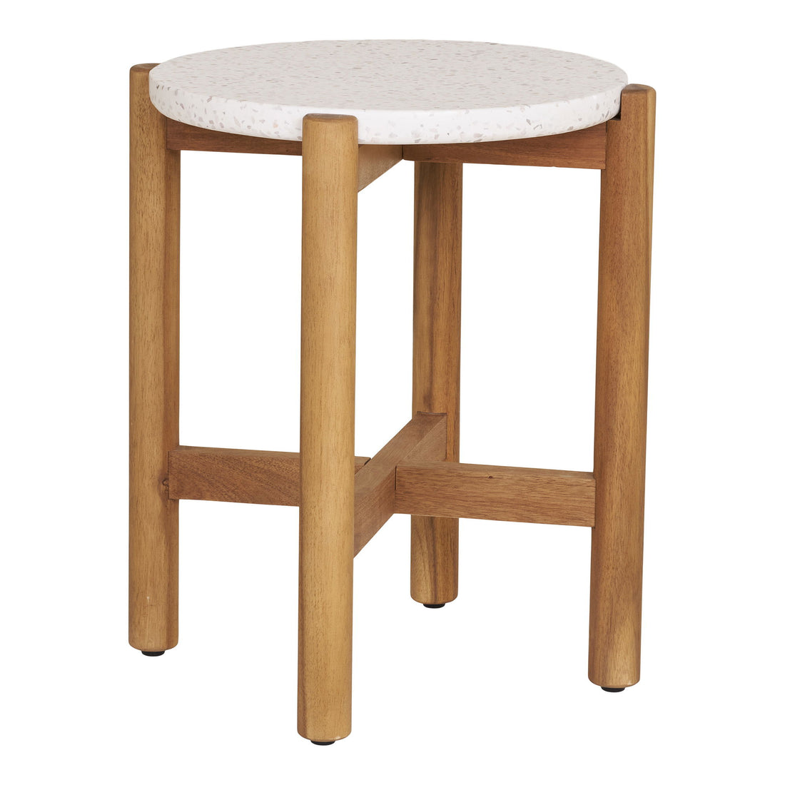Sidebord, Acacia/Terazzo, natur&lt;br&gt;Ø37x46 cm
