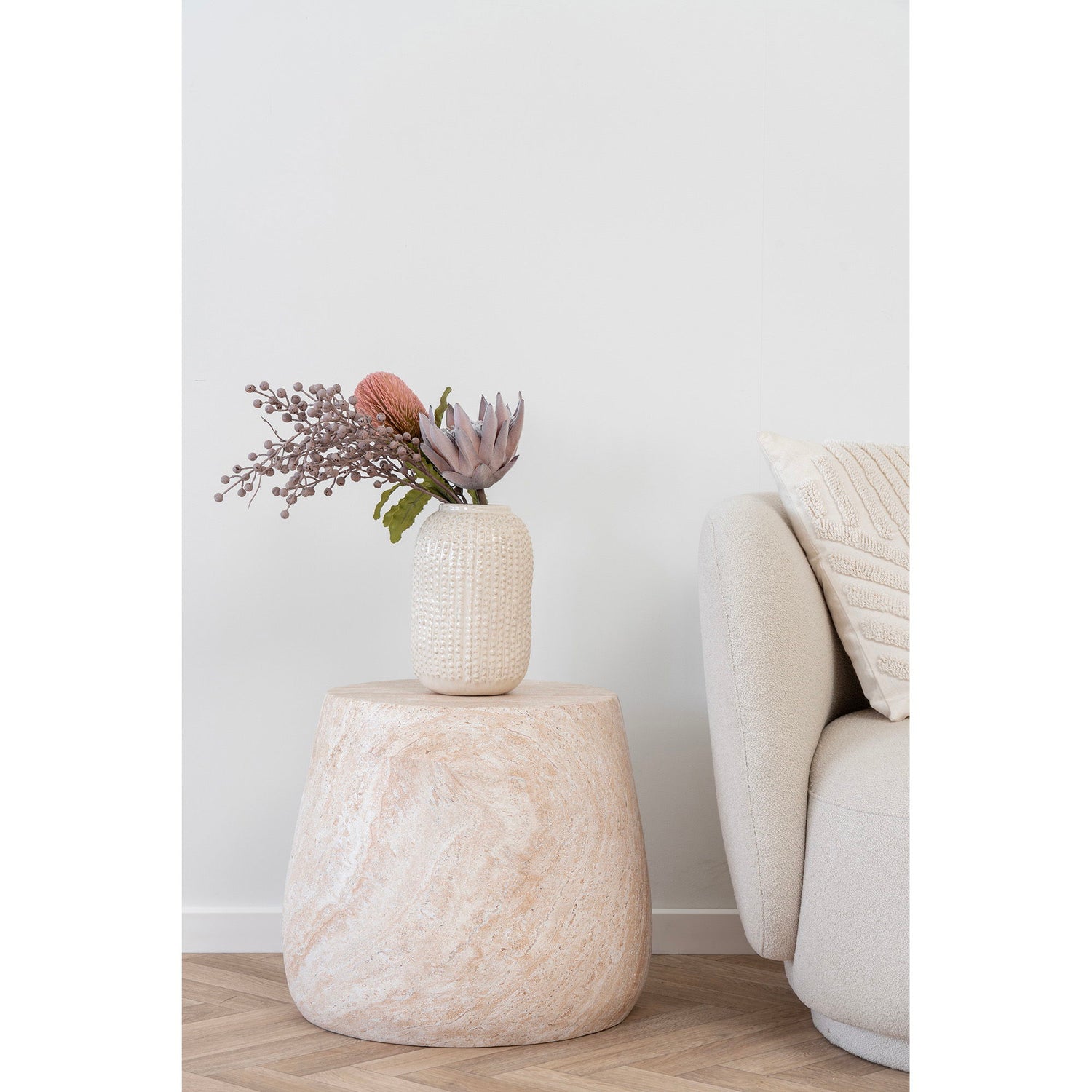 Sidebord, fiberleire, natur&lt;br&gt;Ø47.5x41 cm