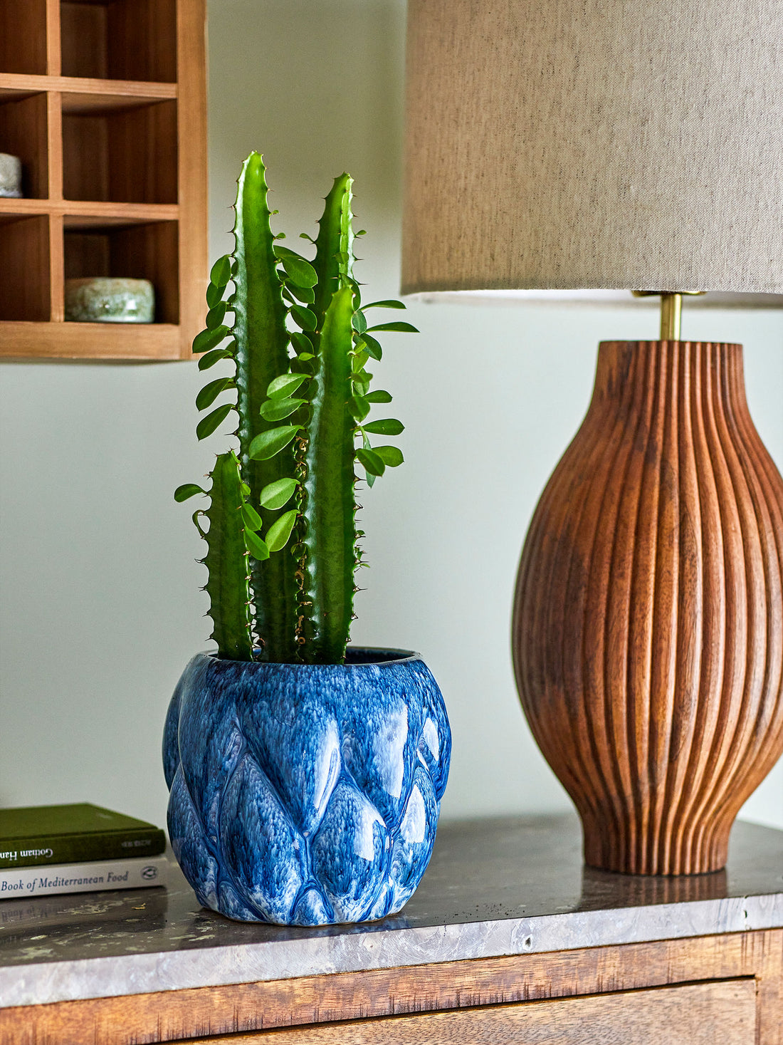 Creative Collection Posey Herbal Potted Hears, Blue, Stoneware