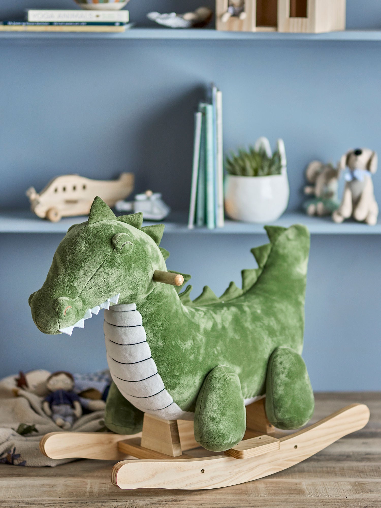 Bloomingville Mini Arnie Rocking Toy, Crocodile, Green, Polyester