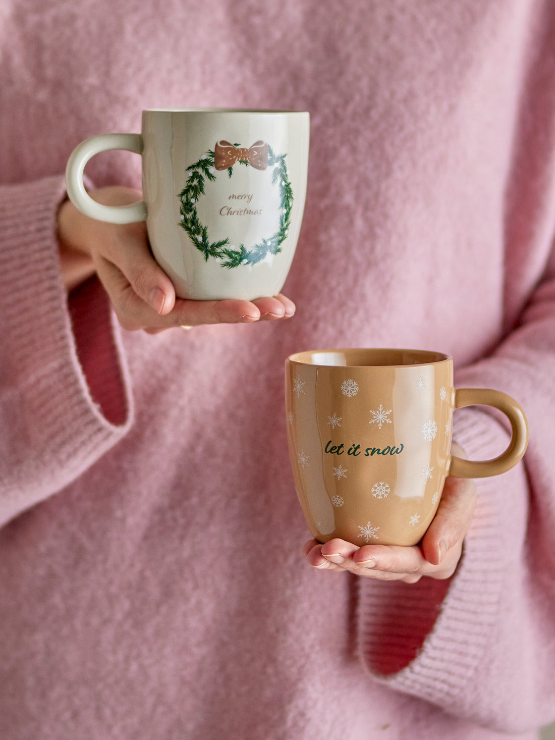 Jolina krus, naturlig, steintøy D9xH10 cm, sett med 2