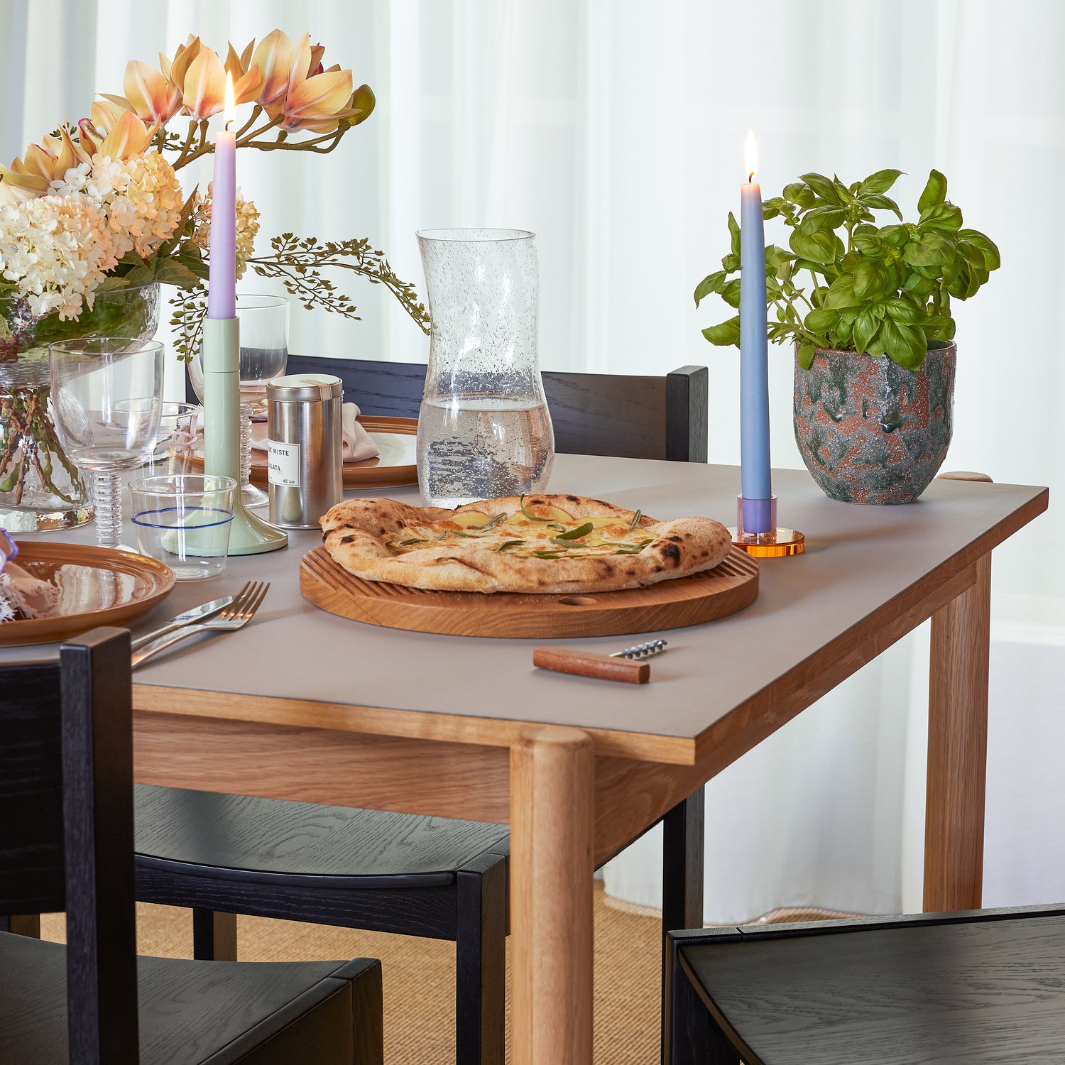 Monarch skjærebrett rund natur (sett med 2) - ø33xh2, ø40xh2cm