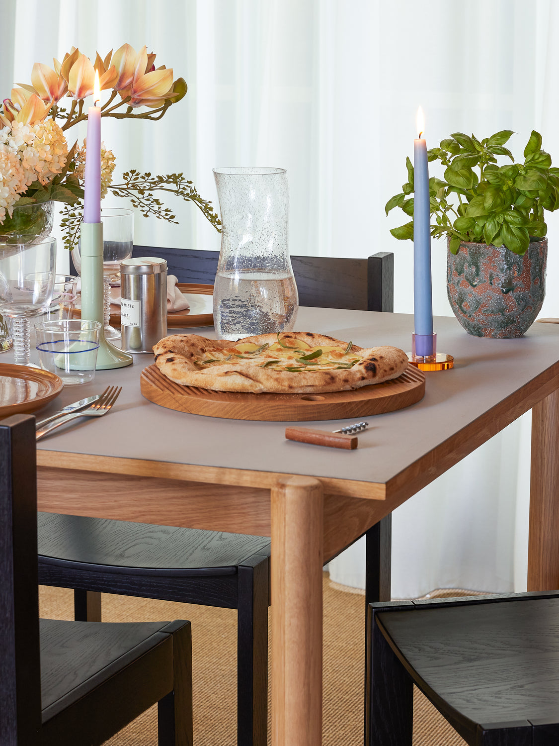 Monarch skjærebrett rund natur (sett med 2) - ø33xh2, ø40xh2cm