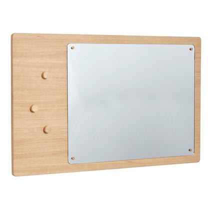 Hübsch - Wall Mirror m/tavle, firkantet, FSC, eik/speil - 80x3xh50cm