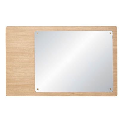 Hübsch - Wall Mirror m/tavle, firkantet, FSC, eik/speil - 80x3xh50cm