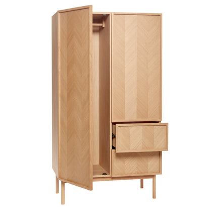 Herringbone garderobe stor natur - 100x52x180cm