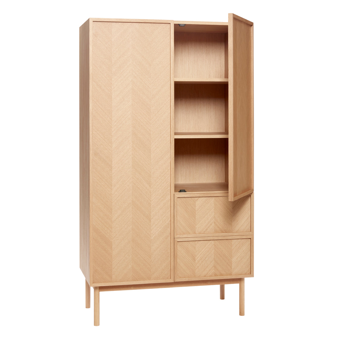 Fiskebeinsgarderobe Stor Natur - 100x52x180cm