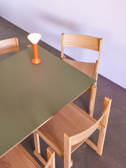 Skrå spisebord rektangulært olivengrønn - 190x107xh75cm