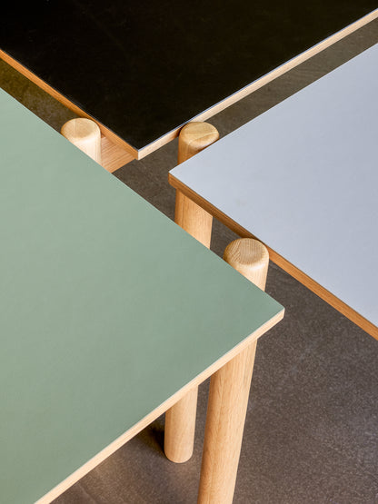 Skrå spisebord rektangulært olivengrønn - 190x107xh75cm