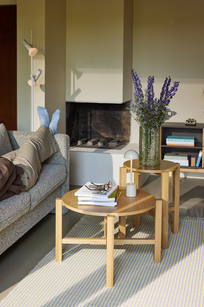 Fire salongbord naturlig (sett med 2) - ø68xh42cm, ø48xh55cm