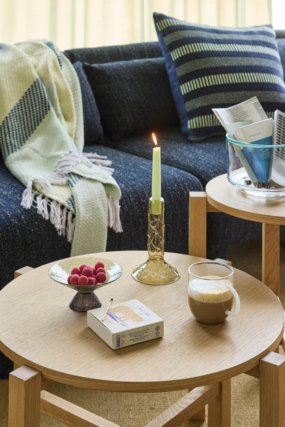 Fire salongbord naturlig (sett med 2) - ø68xh42cm, ø48xh55cm