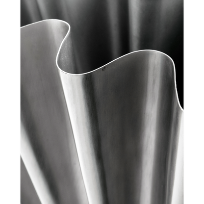 Vase, hdflood, børstet sølvfinish