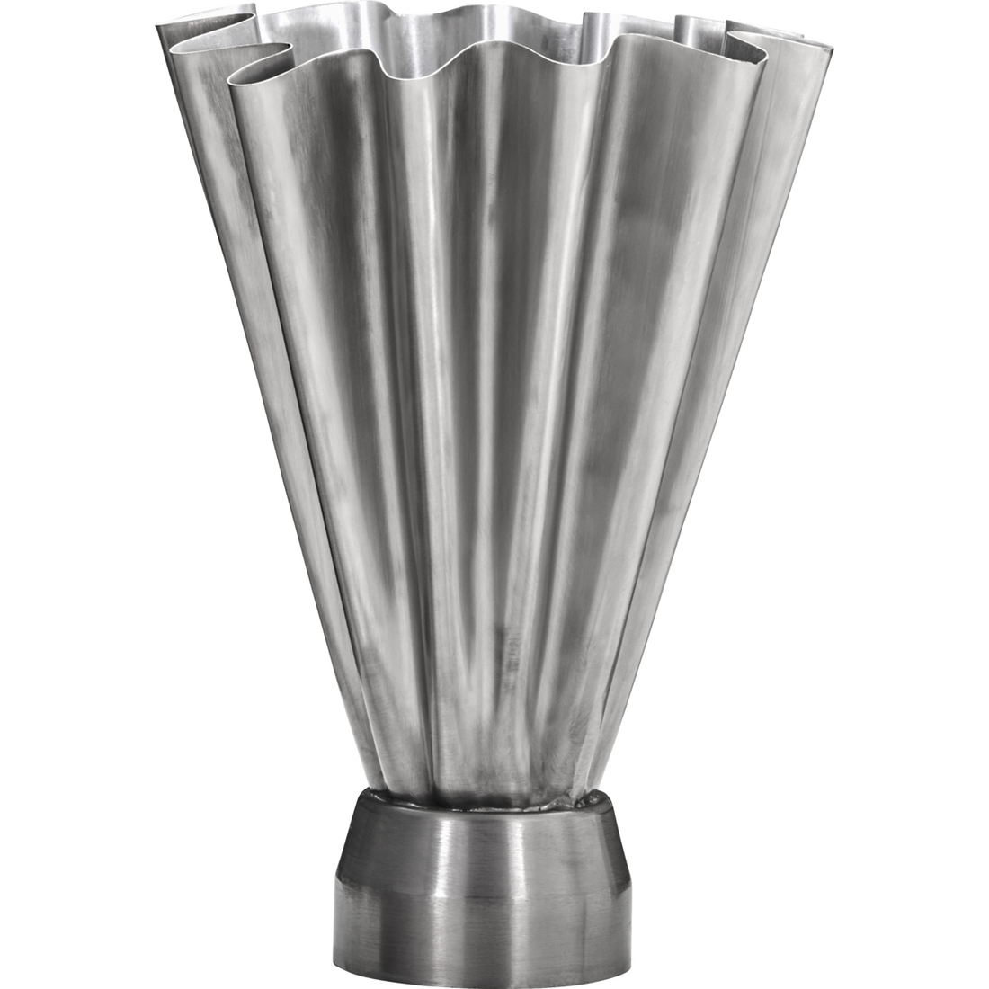 Vase, hdflood, børstet sølvfinish