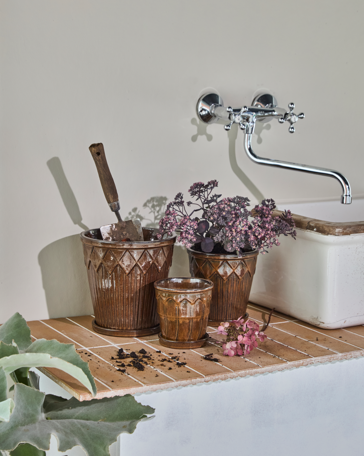 Blomsterpotte, HDCora, Brun