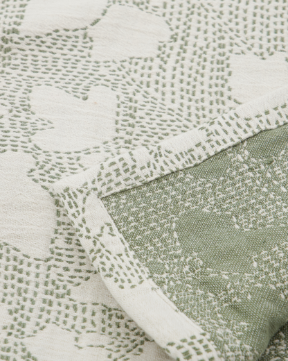 Sengeteppe, HDMori, off-white; Kakifarget