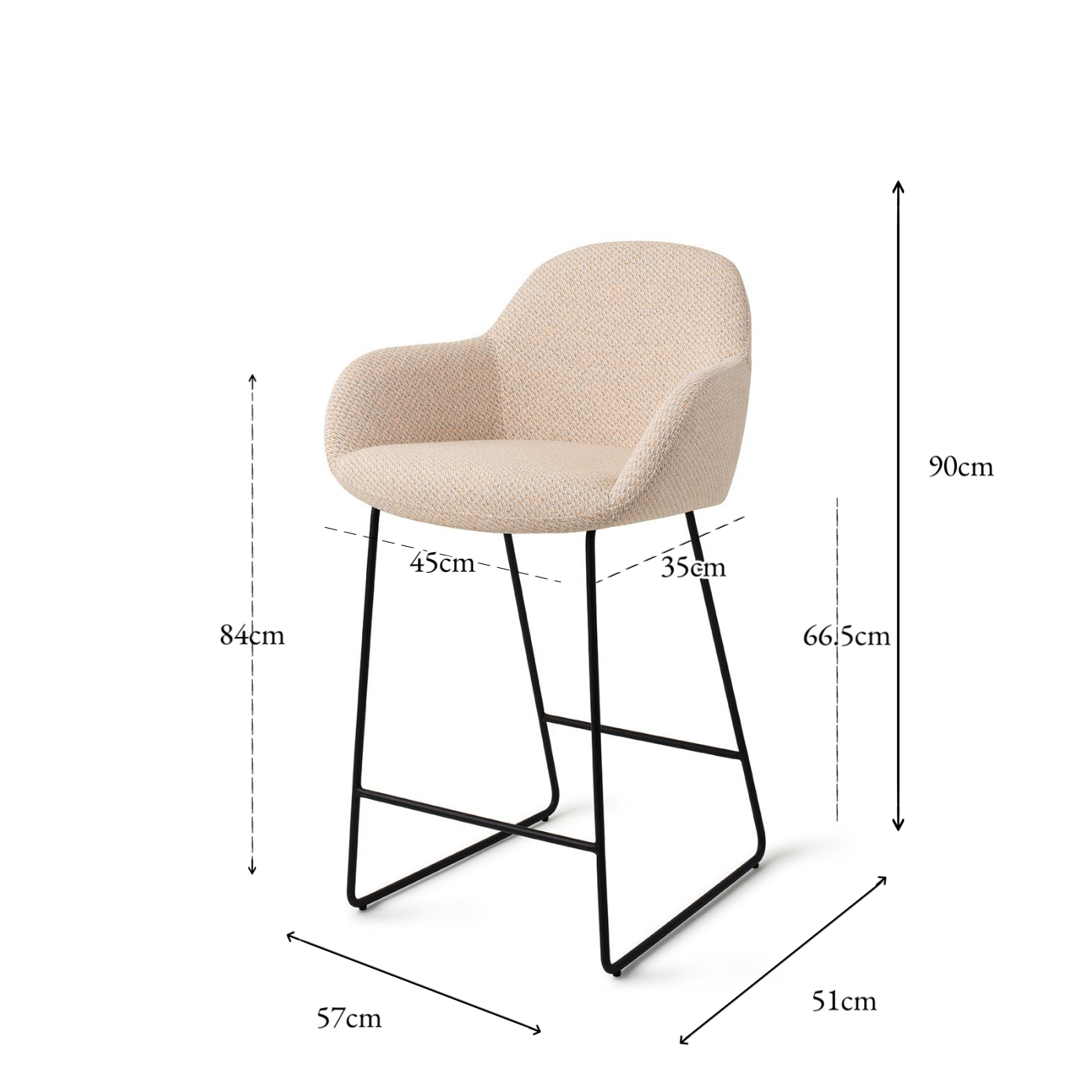 Kushi Bar Chair Trouty skjær