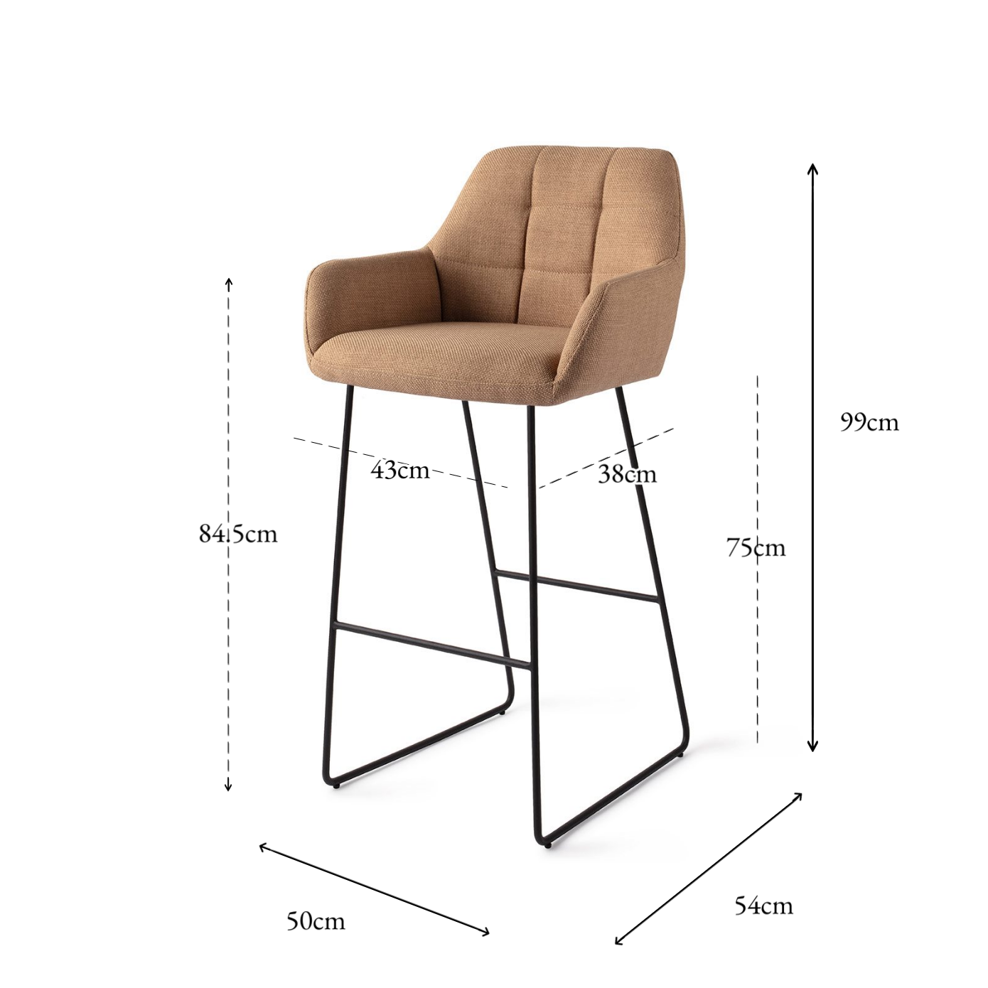 Noto Bar Chair Ristet Toffee