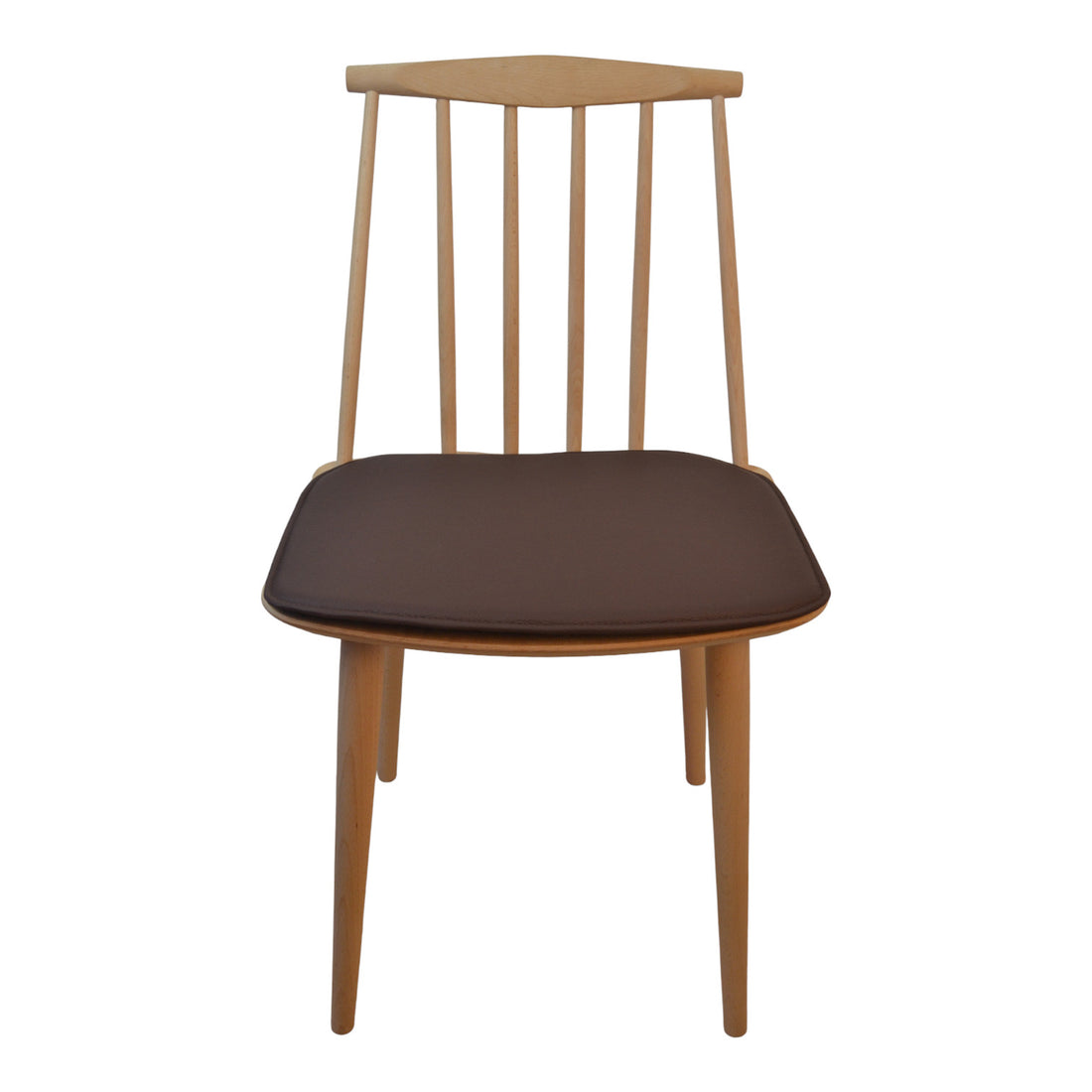 Luksuriøs mørkebrunt skinnpute til høy J77 (FDB) stol