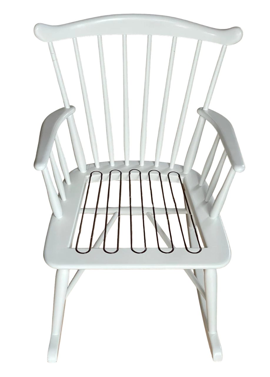 Luksus svart skinnpute til Farstrup Rocking Chair Model 183