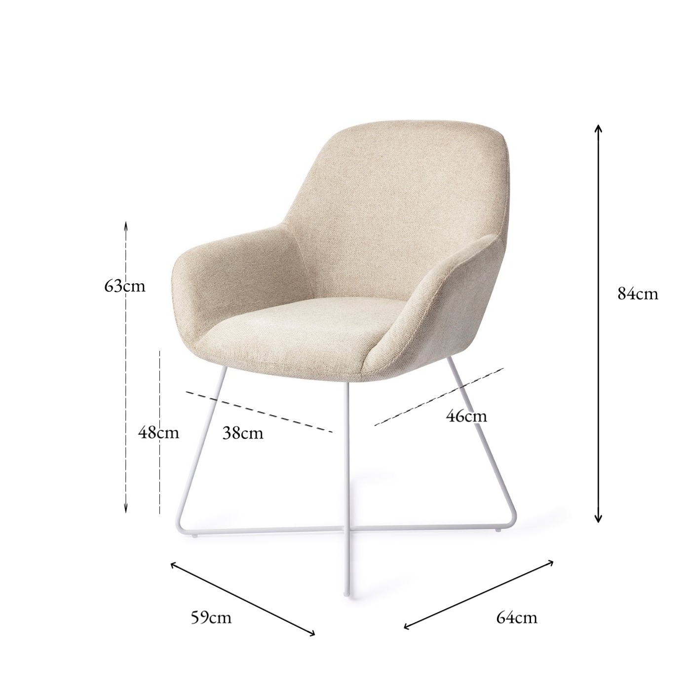 Kushi Dining Chair Ivory Ivy