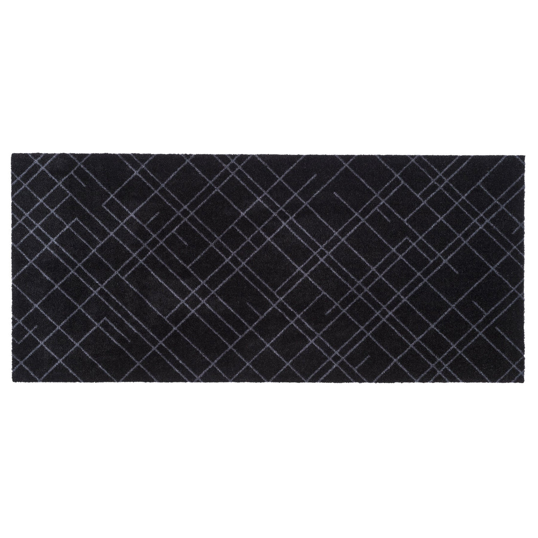 Gulvmatte 67 x 150 cm - linjer/svart grå