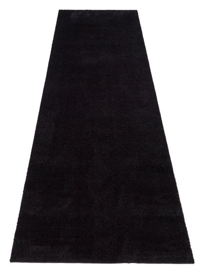 Teppe/hadde 100 x 300 cm - uni farge svart