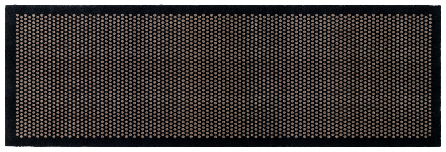 Gulvmatte 100 x 300 cm - prikk/svart sand