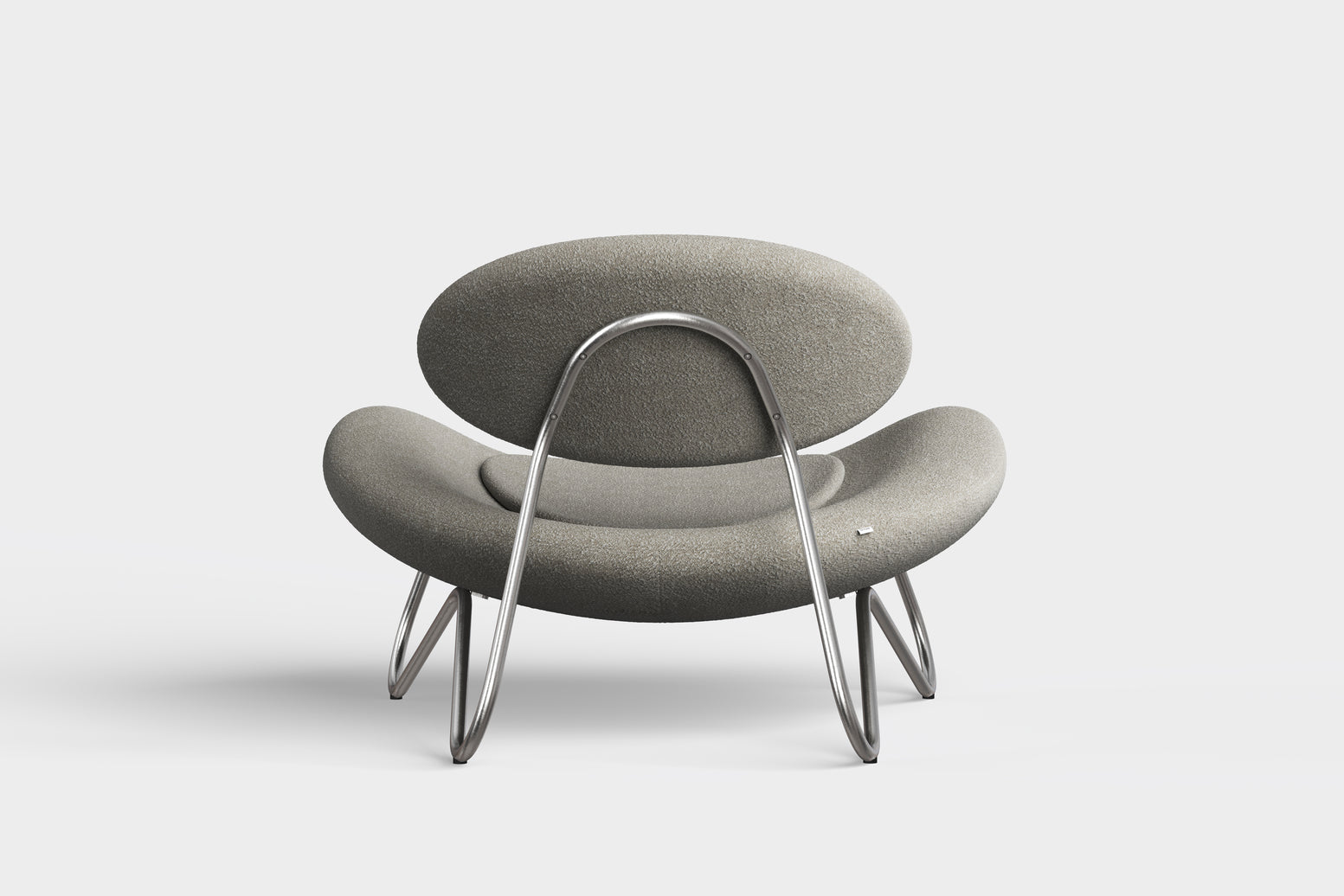 Meadow Lounge Chair - Varm grå/børstet stål
