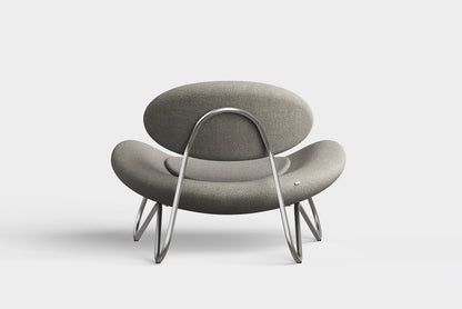 Meadow Lounge Chair - Varm grå/børstet stål