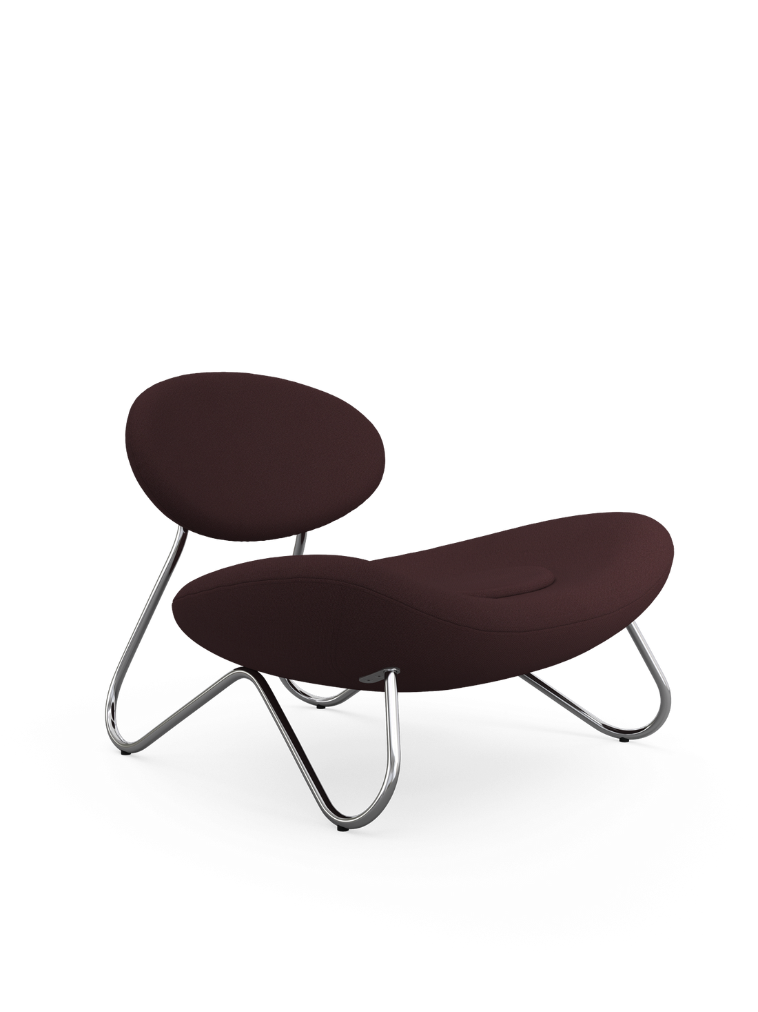 Meadow Lounge Chair - Bordeaux/børstet stål