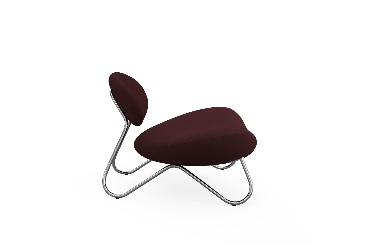 Meadow Lounge Chair - Bordeaux/børstet stål