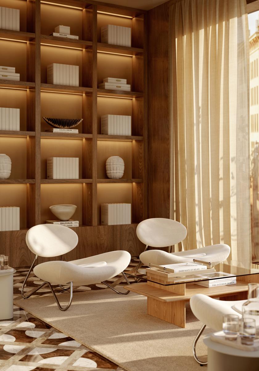 Meadow Lounge Chair - Hvit/Krom