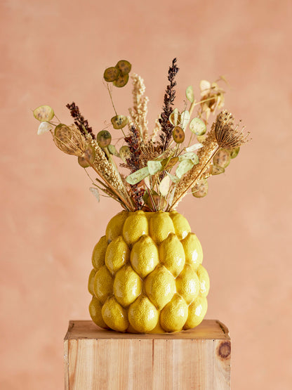 Kreativ samling limonvase, gul, steingods