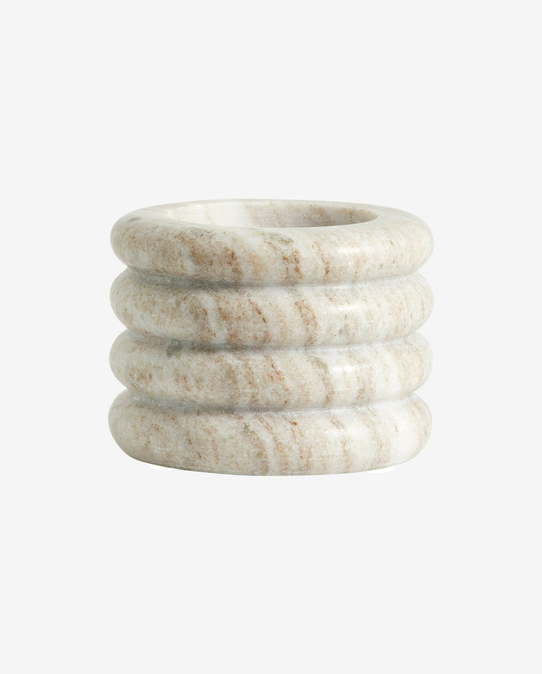 Otok lysestake i marmor - stor - H8 cm - lysebrun