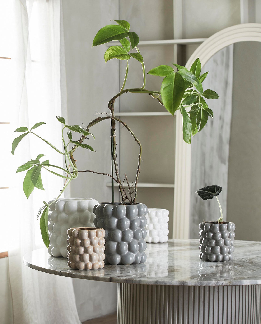 Carna Herbal Pot in Porcelain - Small - Ø15,5 cm - Grå