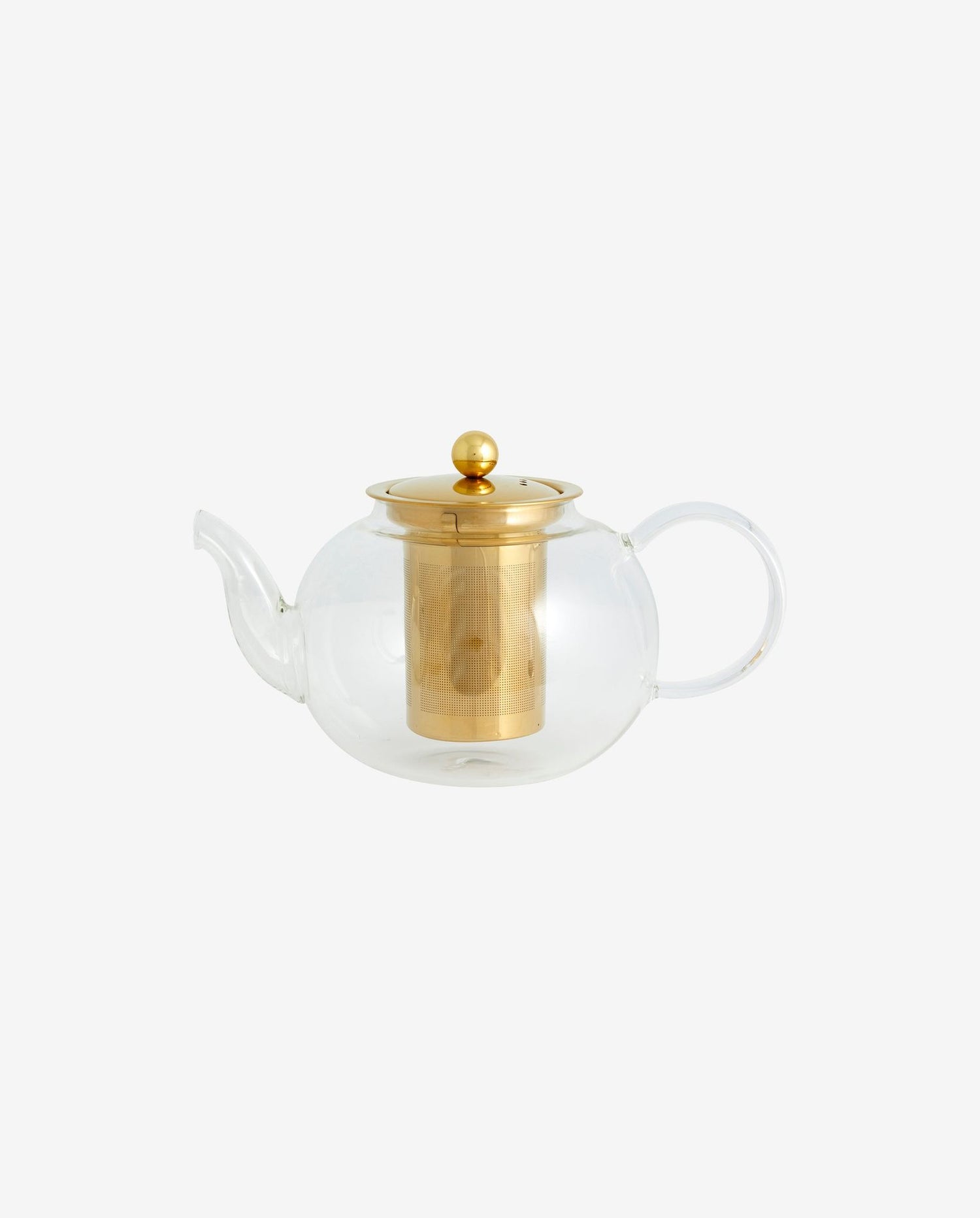 Chili Teapot, Glass - Gold Finish/Ready