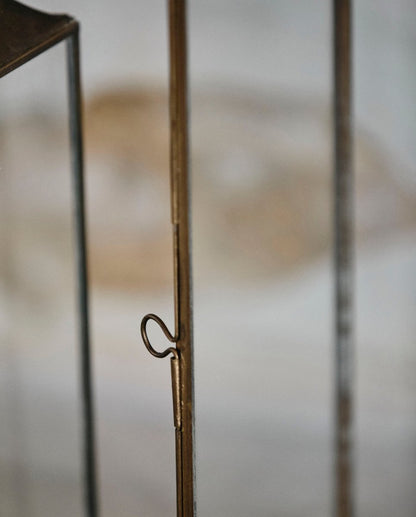 ANTIKK lanterne i jern - h30 cm - gullfinish