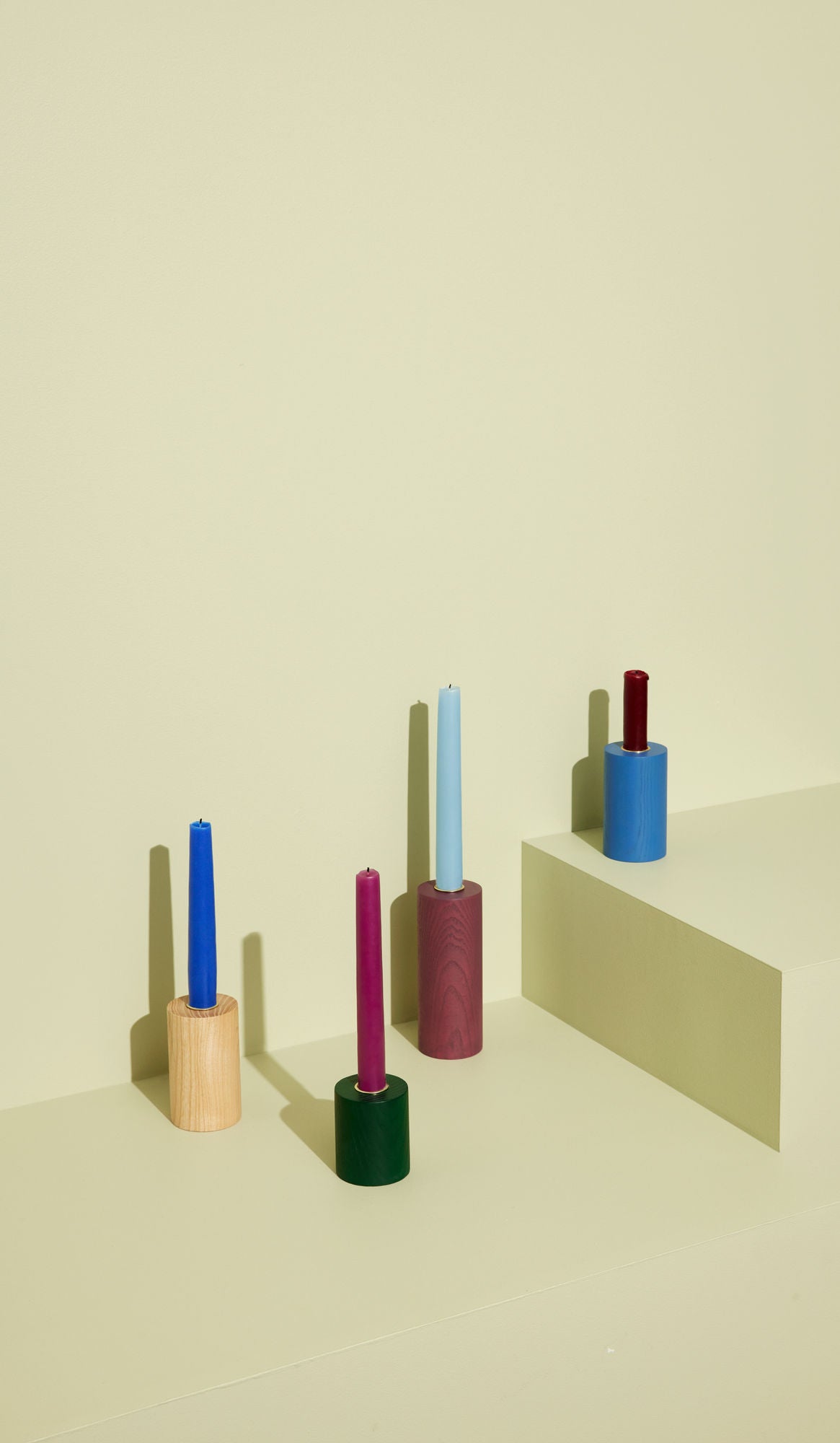 Hübsch Crayon Candlesticks Multicolored (sett med 4)