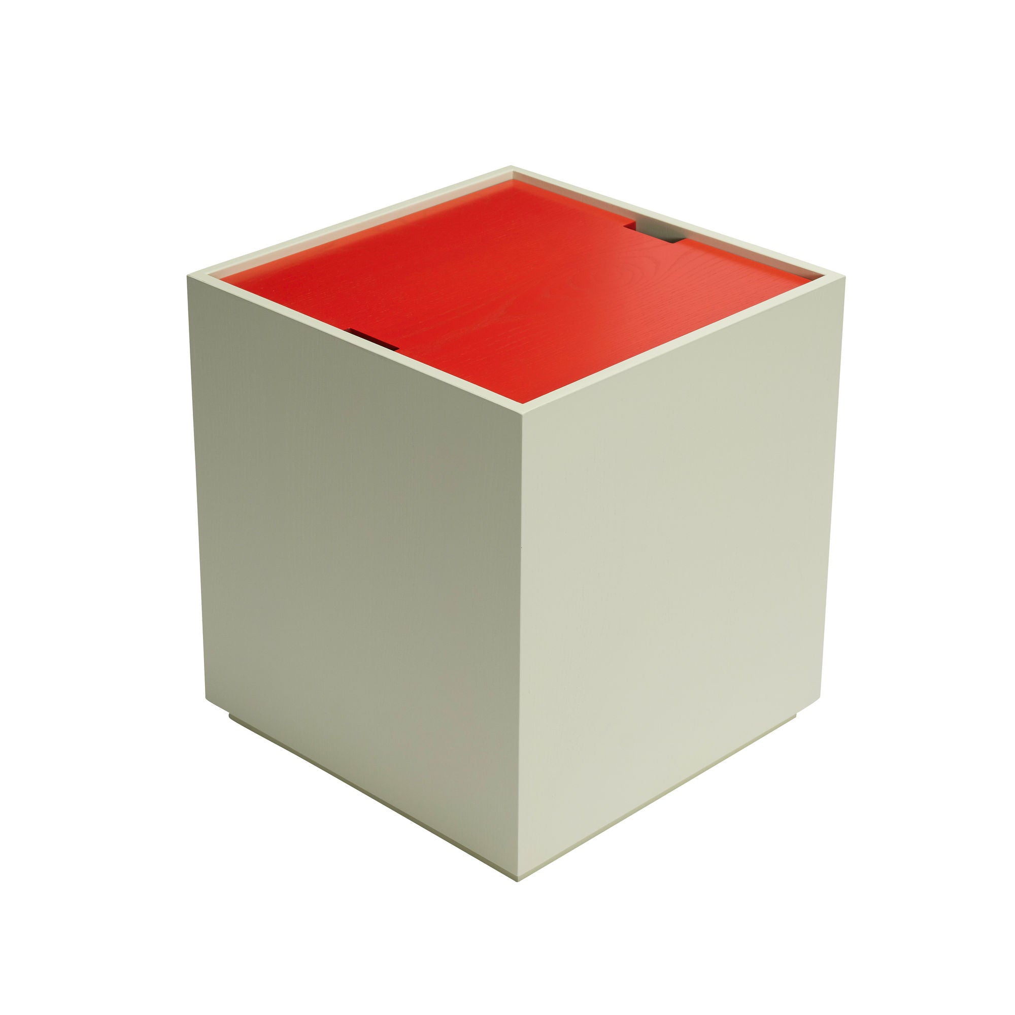 Hübsch Vault Side Table/Storage Box Light Green/Red