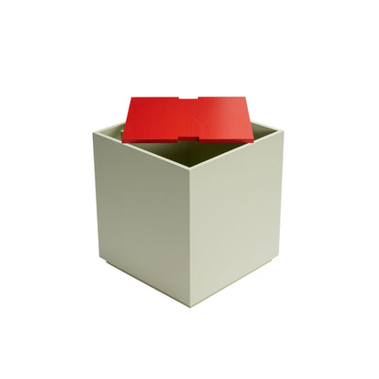 Hübsch Vault Side Table/Storage Box Light Green/Red