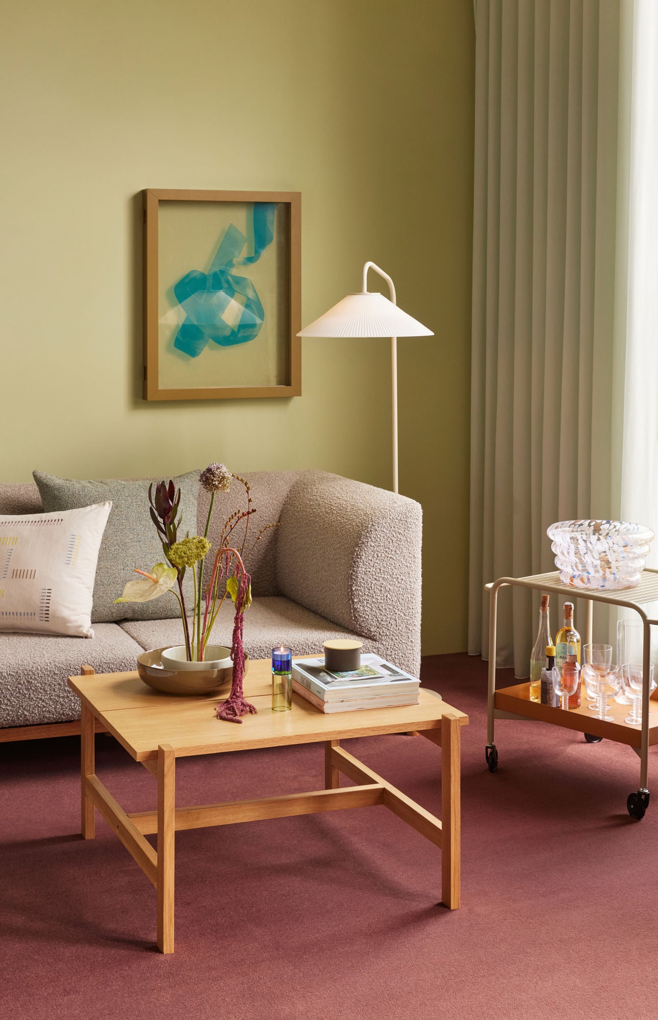 Hübsch solid gulvlampesand