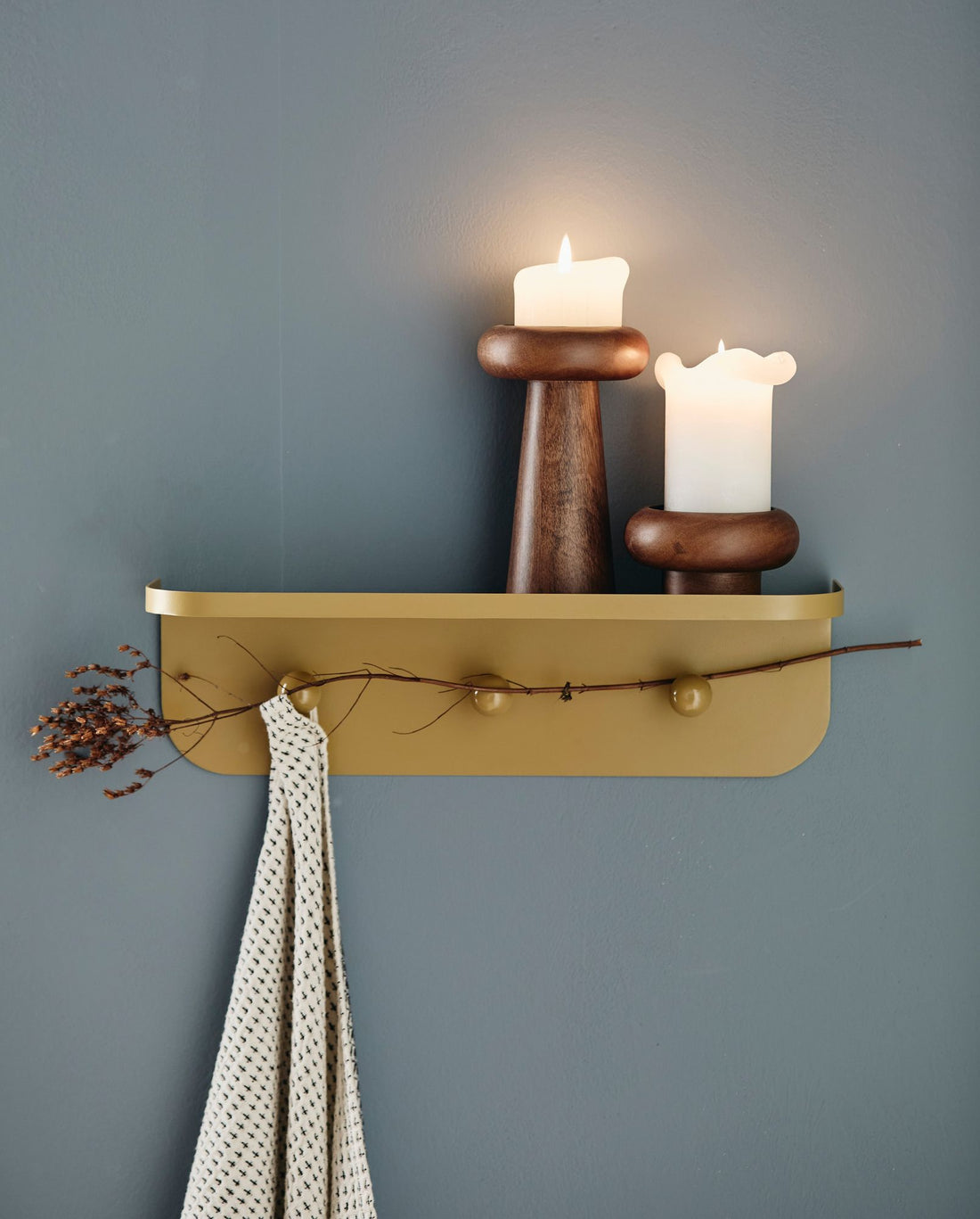 Vaffelvevd kjøkkenhåndkle - off-white/svart