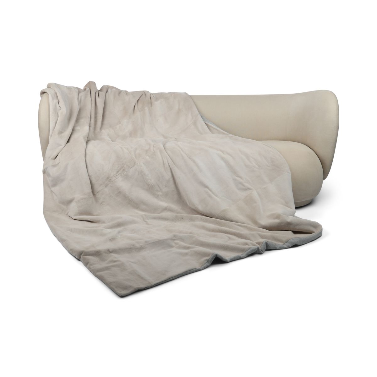 Mink pledd | Cashmere bakside | Perle | 235x162 cm