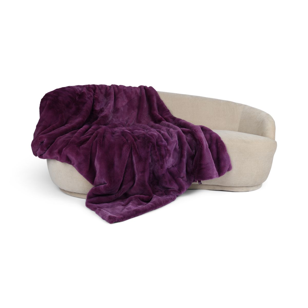 Mink pledd | Baksiden av kashmir | Lilla | 142x194 cm